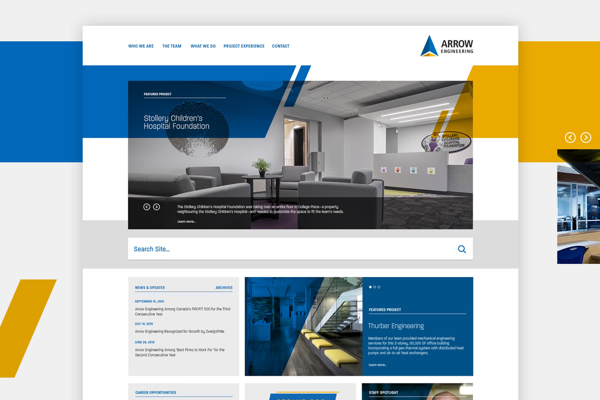 Showcase Arrow Engineering Website