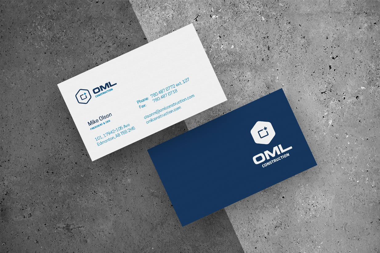 Showcase OML Construction Business Cards
